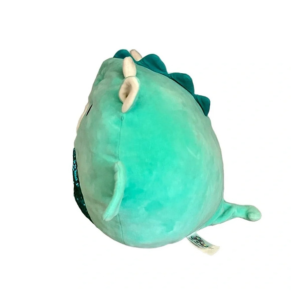 12" Miles Green Dragon Plush Squishmallows Bluish Silver Sparkles Softie VGUC - Picture 2 of 7